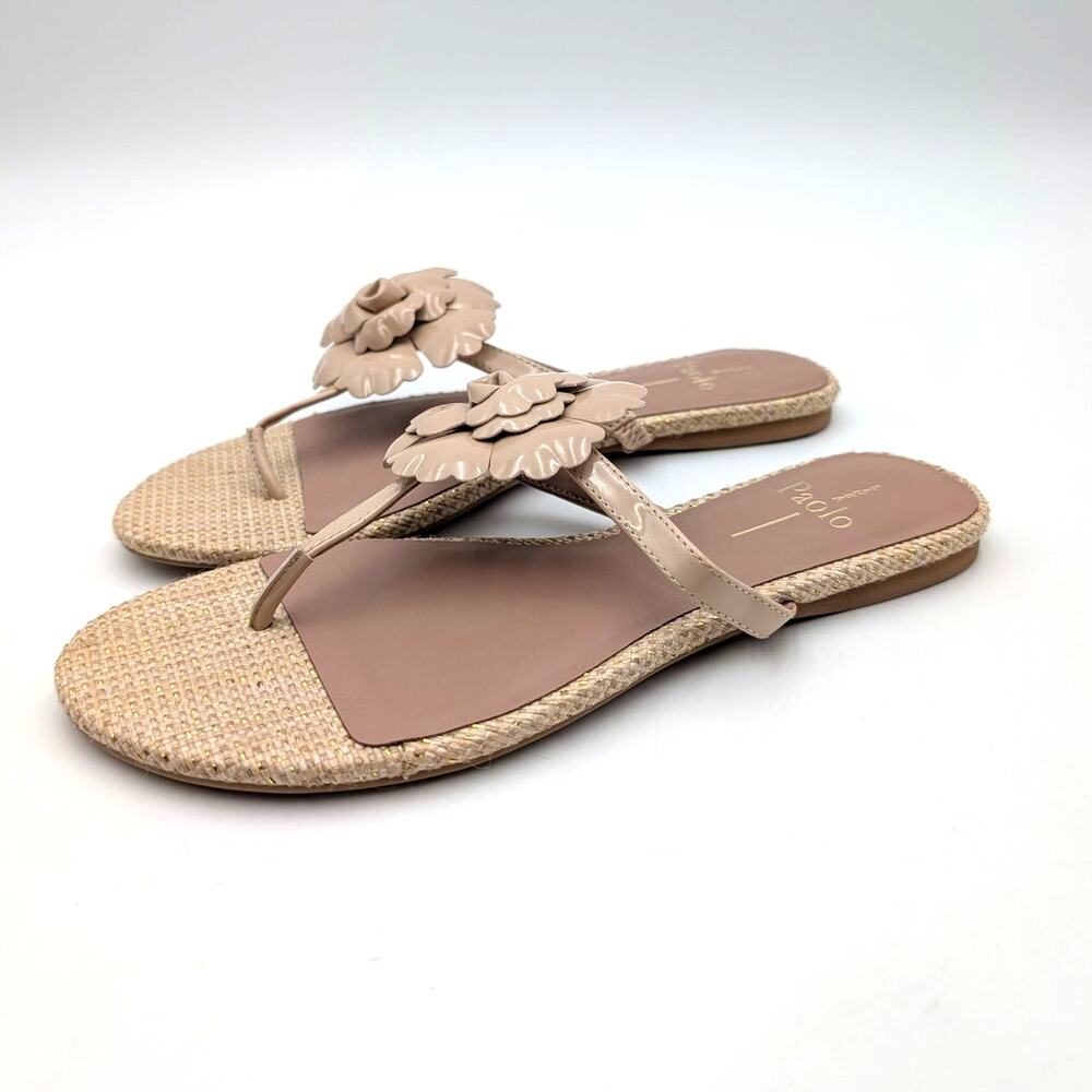 Linea Paolo Laurel Flower Sandals Open Toe Women's Tan Size US7M EU37.5